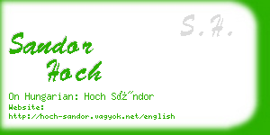 sandor hoch business card